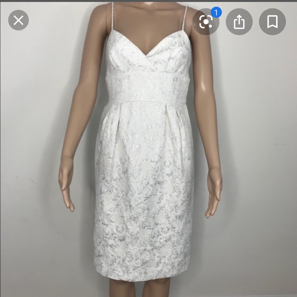 BCBG White formal spaghetti strap dress